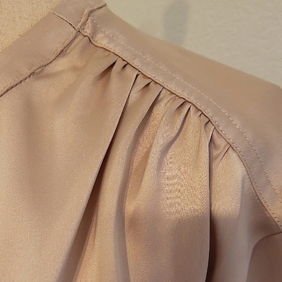 Rachel Zoe Cream Buttoned Mandarin Collar Blouse - Picture 3 of 8